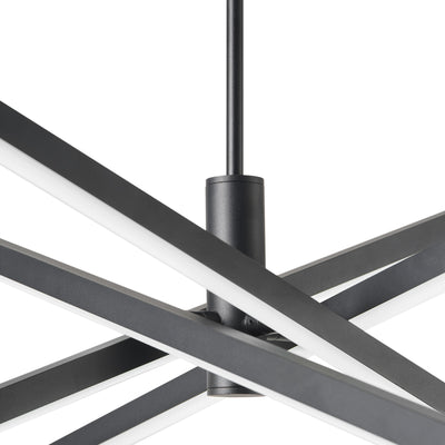 4-Lights Modern Linear Black LED Ceiling Light