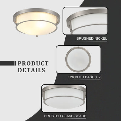 2-Lights Classic Modern Dimmable Flush Mount Lighting