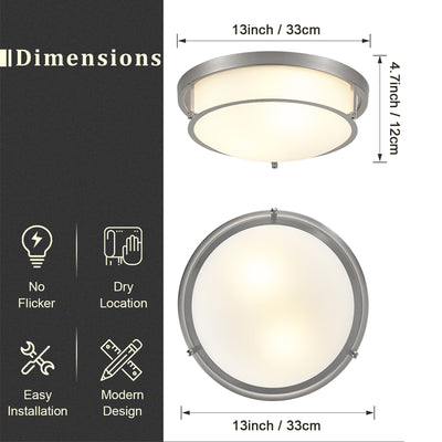 2-Lights Classic Modern Dimmable Flush Mount Lighting