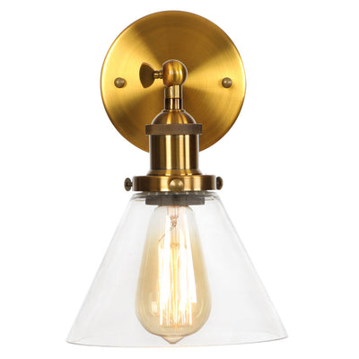 1-Light Vintage Glass Shade Wall Sconces