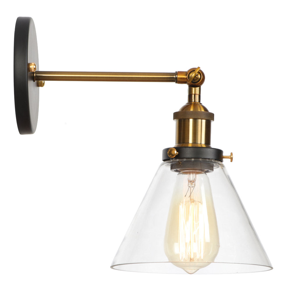 1-Light Industrial Classic Glass Shade Wall Sconces