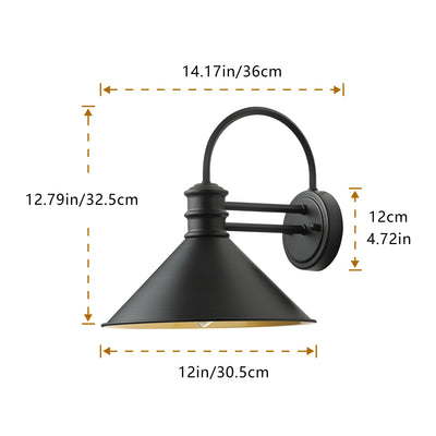 1-Light Conical Shape Wall Sconces Outdoor Lights