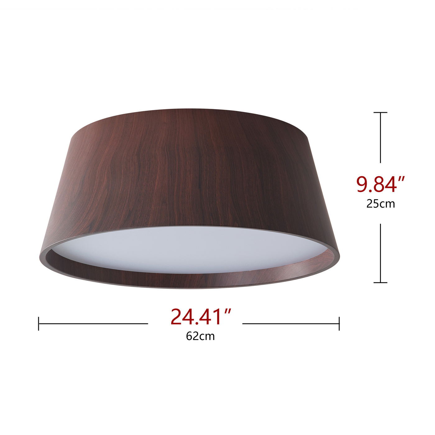 1-Light Woodgrain Simple LED Flush Mount Lighting