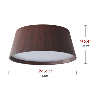 1-Light Woodgrain Simple LED Flush Mount Lighting