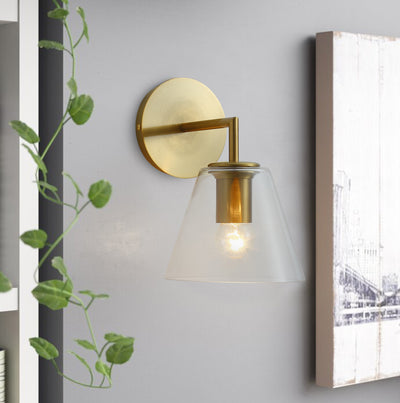1-Light Glass Shade Dimmable Wall Sconces