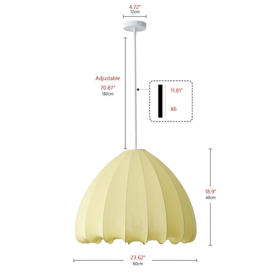 4-Lights Petal Shade Creative Design Yellow Pendant Lighting