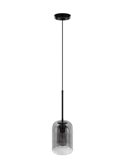 1-Light Cylinder Double Layer Glass Pendant Lighting