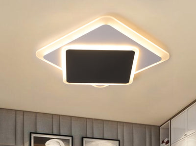 2-Lights Acrylic Square Minimalist LED Flush Mount Lighting