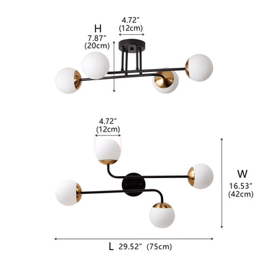 4-Lights & 6-Lights Sputnik Semi-Flush Mount Lighting