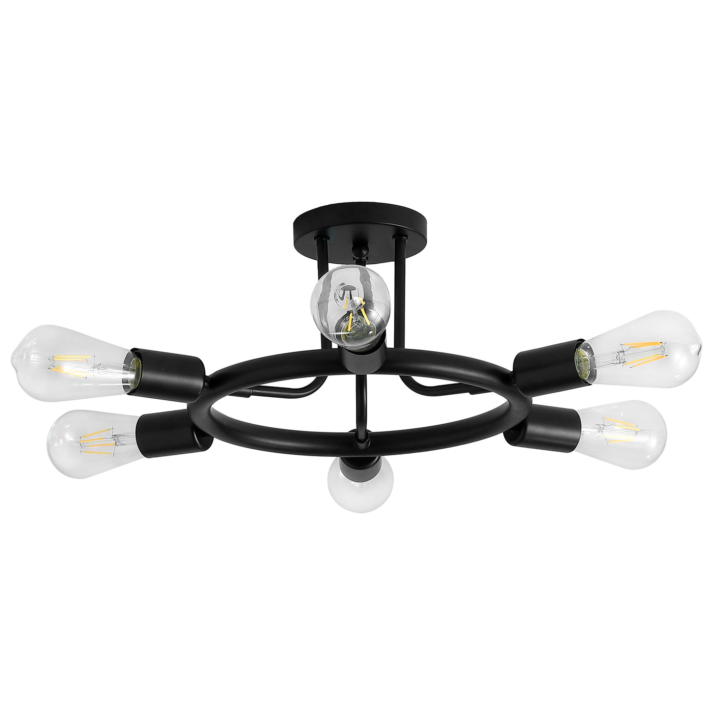 6-Lights Round Shape Semi-Flush Mount Lighting