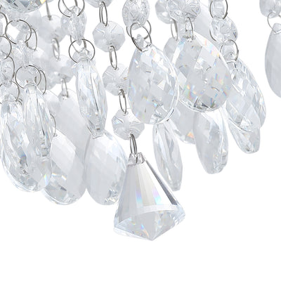3-Lights Droplet Shape with Crystal Element Semi-Flush Mount Lighting
