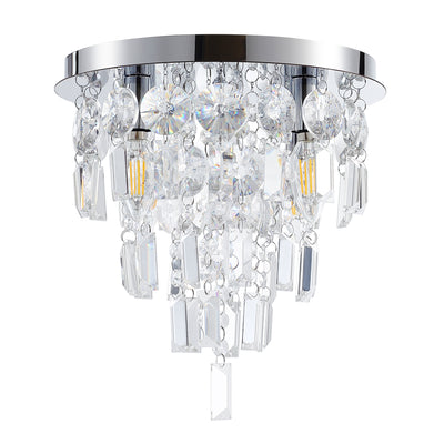 4-Lights Multi Layer Crystal Design Flush Mount Lighting