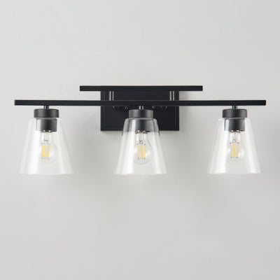 3-Lights& 4-Lights Dimmable Bathroom Clear Glass Wall Vanity Lighting