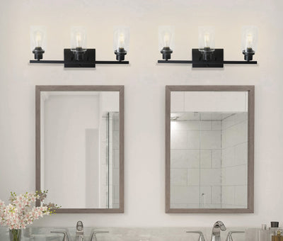 3-Lights Classic Glass Shade Bathroom Vanity Lighting
