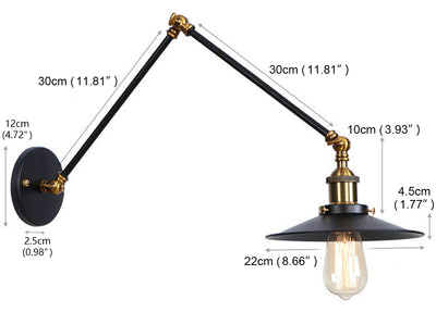 1-Light Industrial Swing Arm Wall Sconces