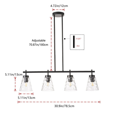 4-Light Kitchen Island Pendant light for Model NW-PL2355-4