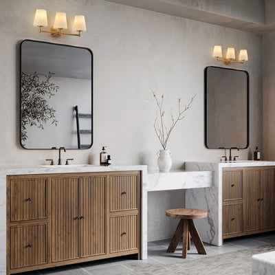 3-Lights White Jade Acid Wash Bathroom Vanity Lighting