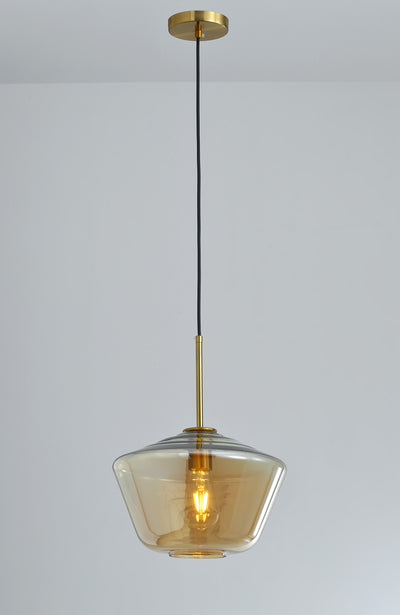 1-Light Glass Industrial Pendant Lighting Chandelier