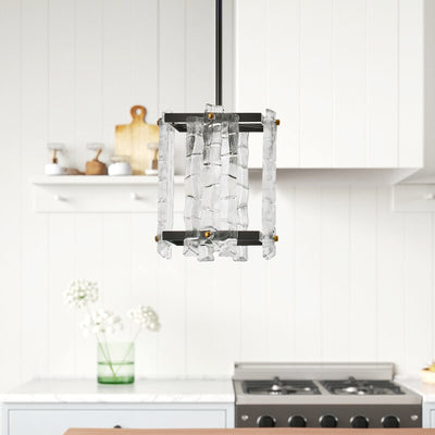 4-Lights Special Square Glass Shade Chandelier