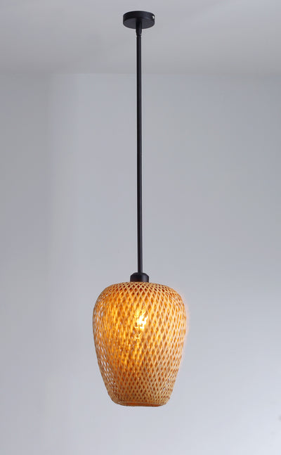 1-Light Lantern Bamboo Weaving Chandelier
