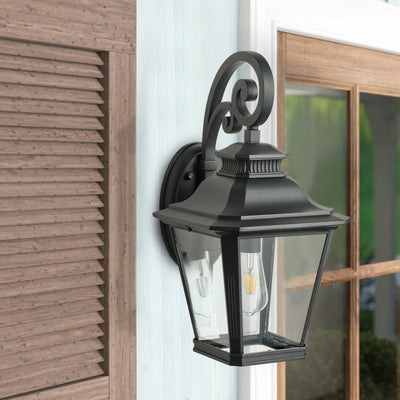 1-Light Prismatic Glass Shaded Outdoor Lights