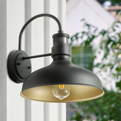 1-Light Metal Dome Shade Wall Sconces Outdoor Lights