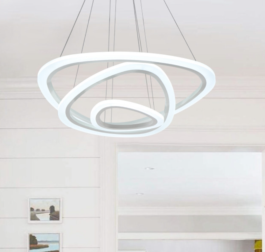 3-Lights Unique Multi-rings LED Chandelier