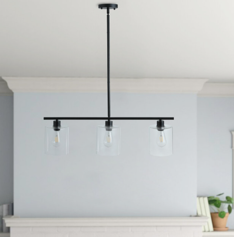 3-Lights Modern Minimalist Glass Shade Kitchen Island Lights