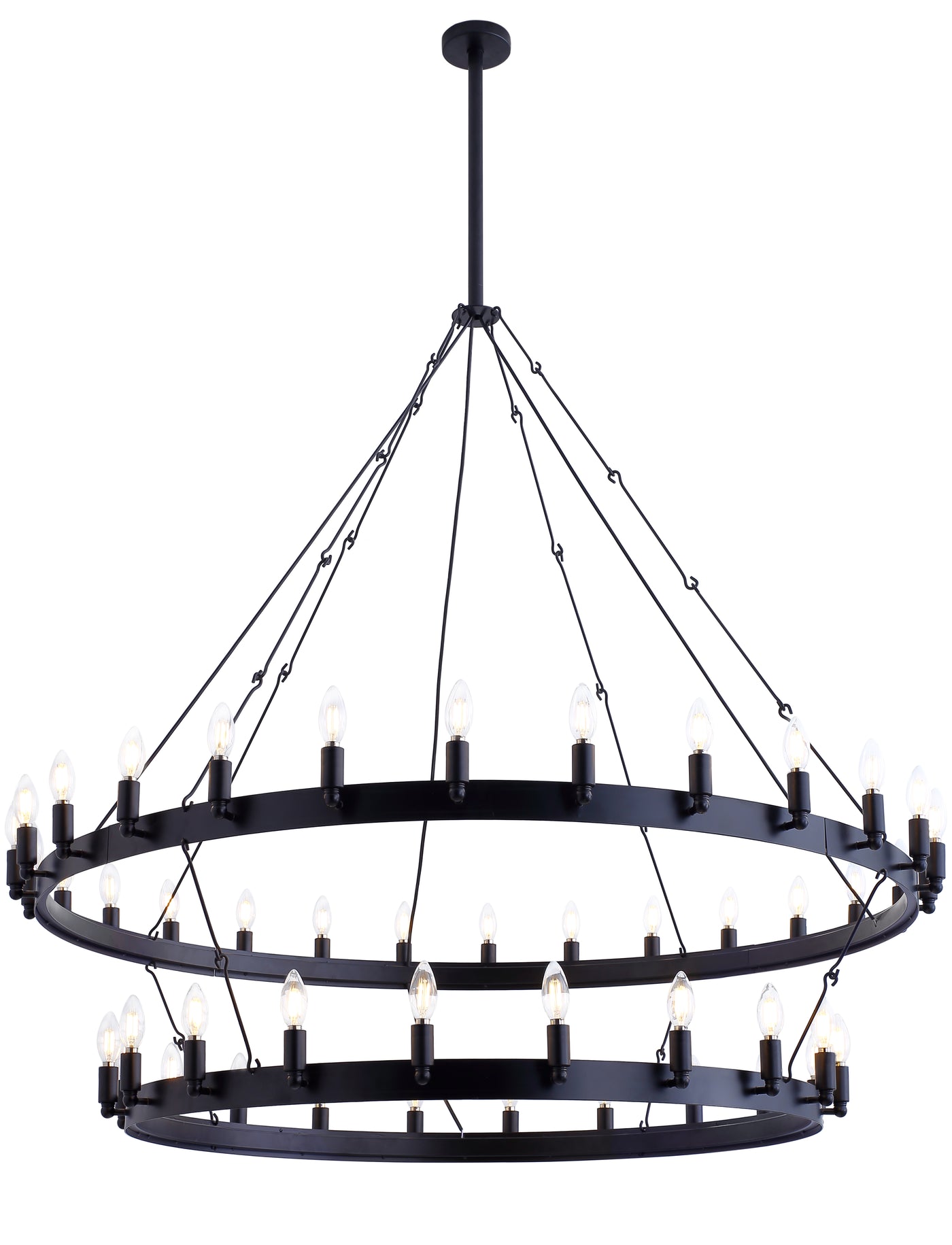 48-Lights Wheel-Shaped With Double Tiers Chandelier