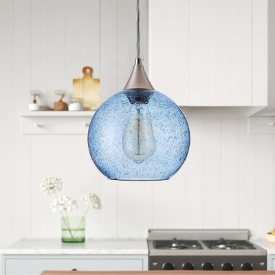 1-Light Round Glass Shade Design Pendant Lighting