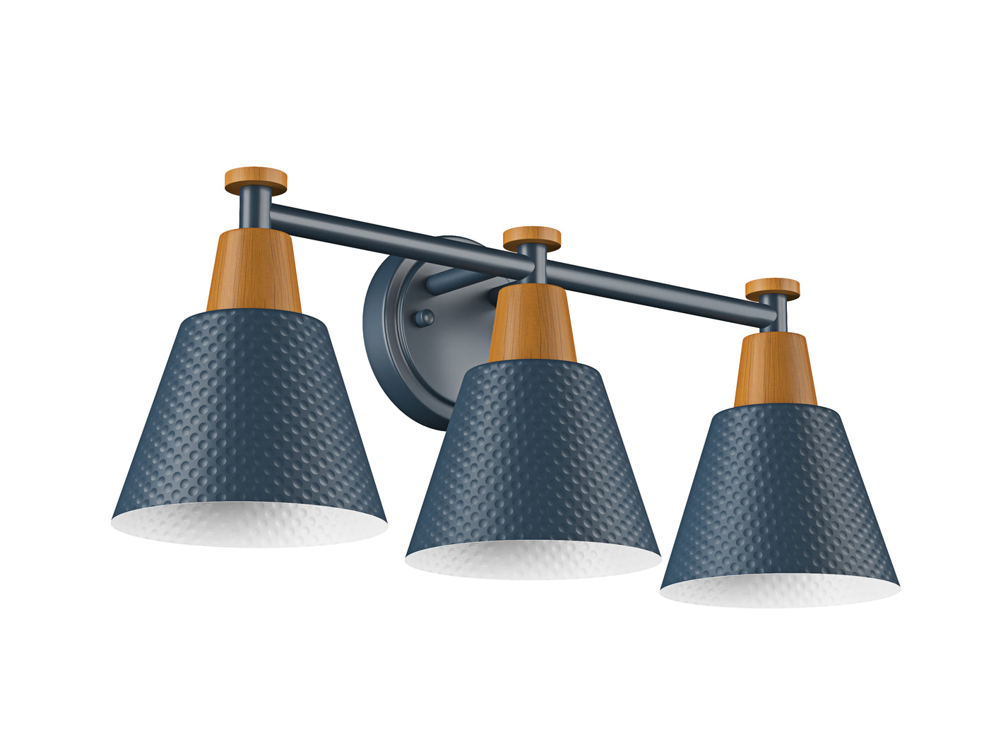 3-Lights Conical Imitation Wood Design Vanity Lighting