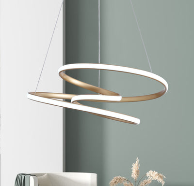 1-Light Curved Wavy Linear LED Chandelier