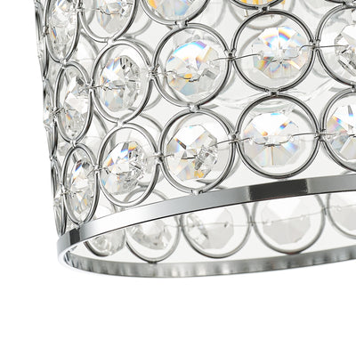 3-Lights Cylinder Shade Crystal Pendant Lighting