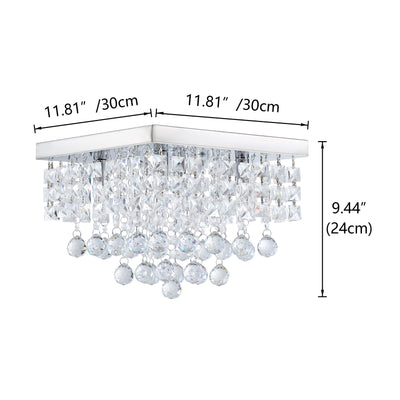 4-Lights Square Shape Design Flush Mount Lighting