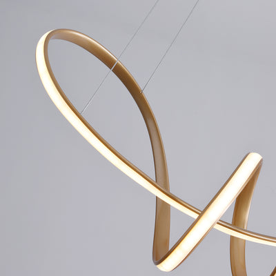 1-Light Linear LED Wavy Curved Pendant Lighting