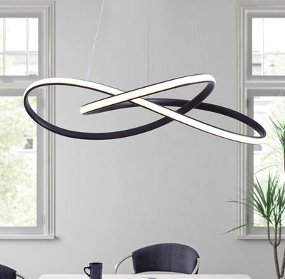 1-Light Concise Wavy Linear LED Chandelier