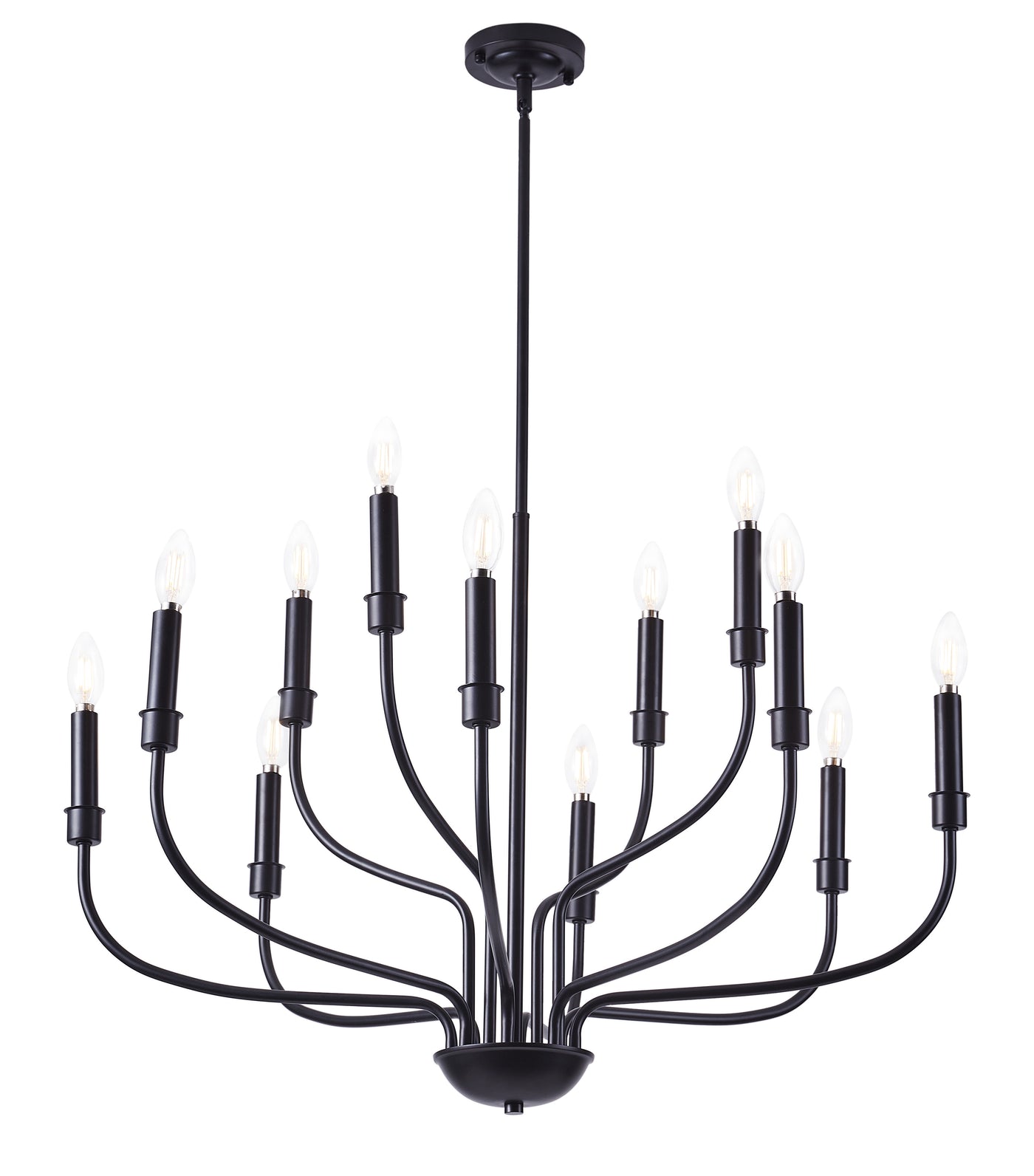 12-Lights Creative Candle Shape Dimmable Chandelier