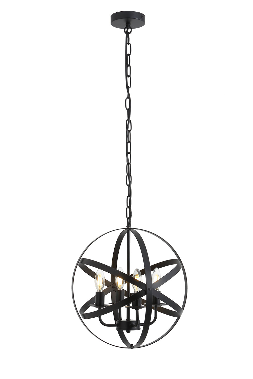 4-Lights Spherical Metal Shell Chandelier – Aiwen Lighting