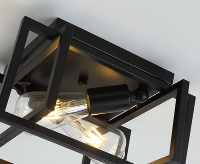 2-Lights Metal Caged Design Flush Mount Lighting