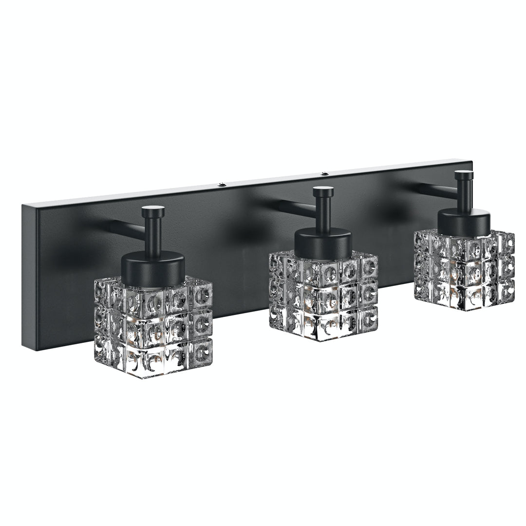 L LOHAS LED 3-Light Black And Gold Bathroom Light