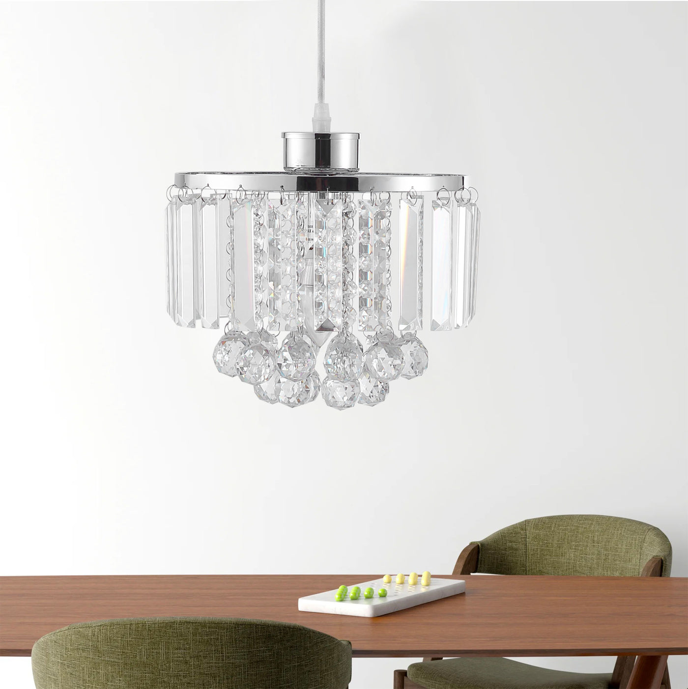 1-Light Luxury Crystal Beads Chandelier Pendant Lighting