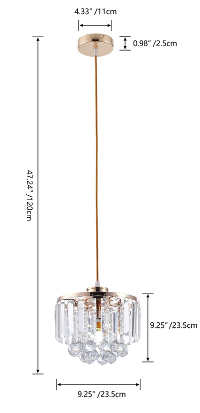 1-Light Luxury Crystal Beads Chandelier Pendant Lighting