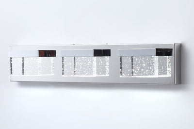 3-Lights Square Crystal Shaded Vanity Lighting