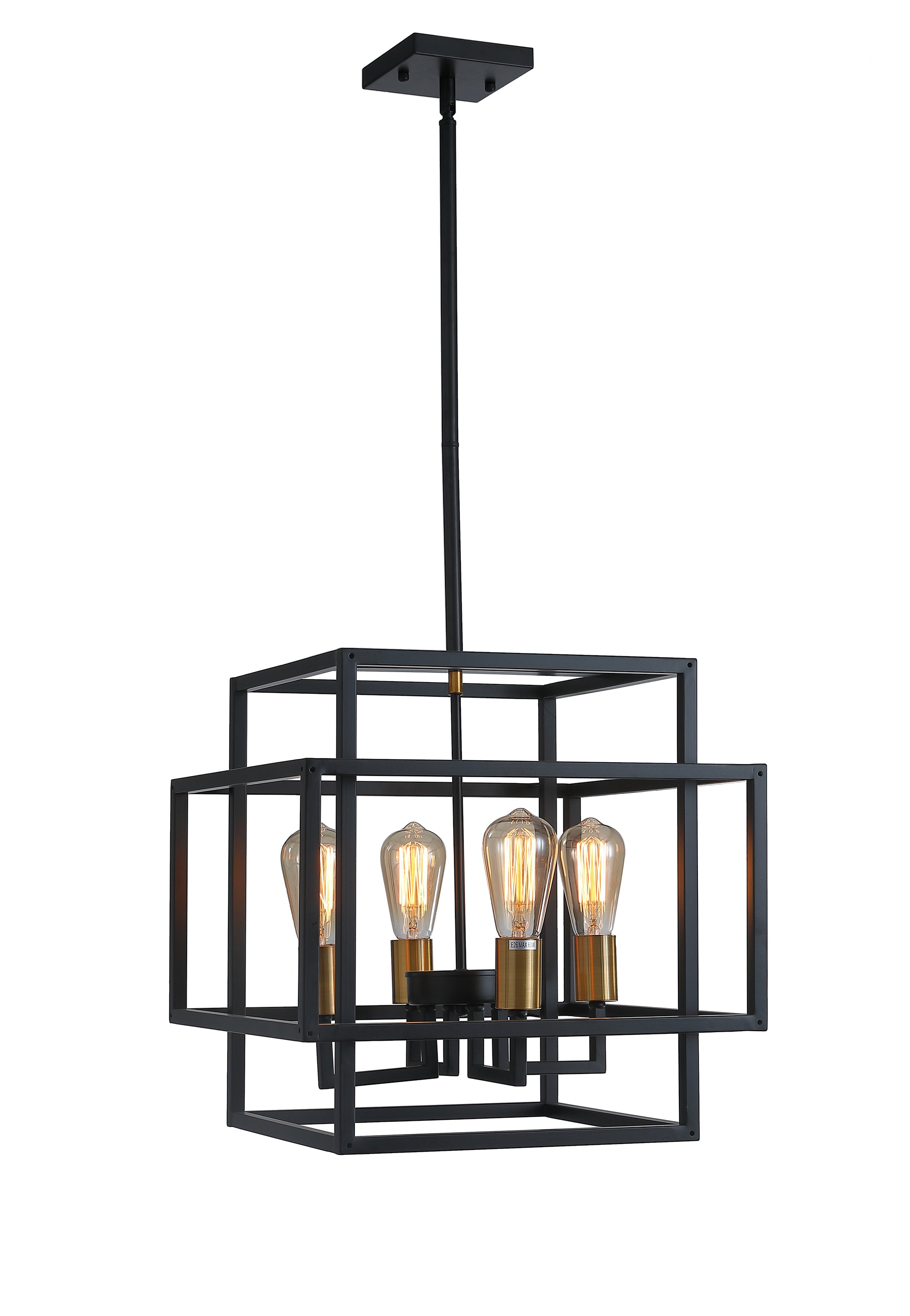 4-Lights Dimmable Geometric Shape Chandelier – Aiwen Lighting