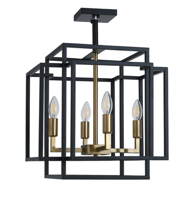 4-Lights Industrial Style Geometrical Semi-Flush Mount Lighting