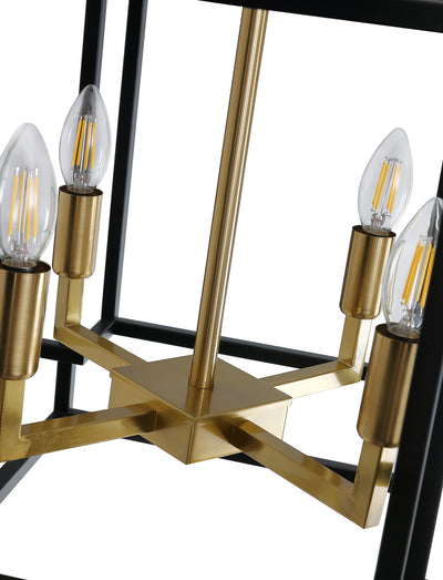 4-Lights Industrial Style Geometrical Semi-Flush Mount Lighting