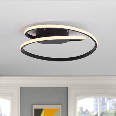 1-Light Modern Linear LED Semi-Flush Mount Lighting