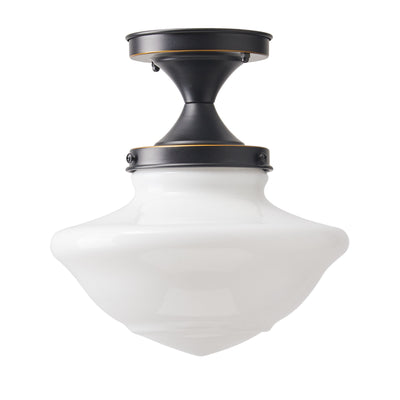 1-Light Glass Shade Semi-flush Mount Ceiling Light