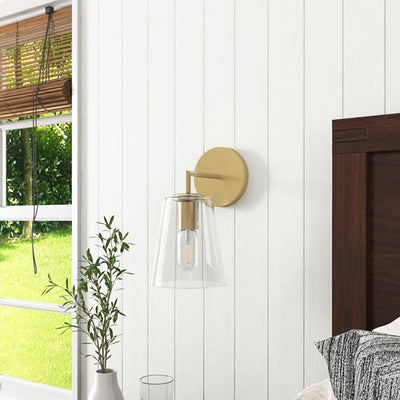 1-Light Glass Shade Dimmable Wall Sconces