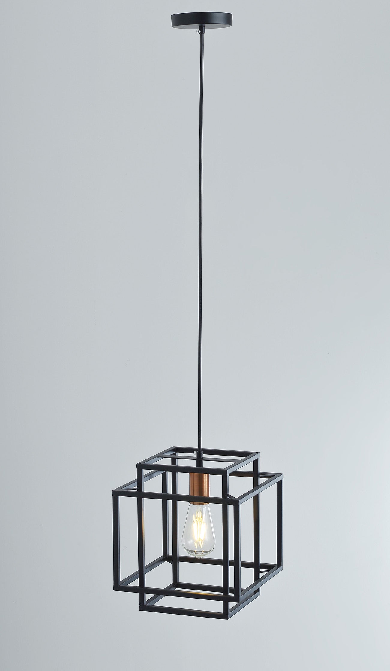 1-Light Industrial Geometric Pendant Lighting Chandelier